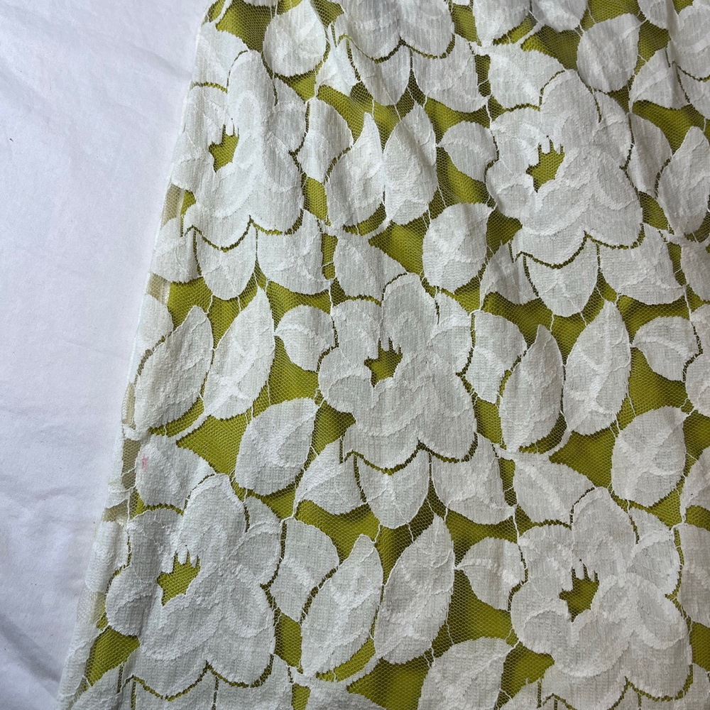 NWT Antonio Melani Ivory Floral Sleeveless Sheer Overlay Button Front Dress US 1 - Picture 3 of 7